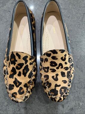 Cole Haan Leopard Print Moccasins - Tan/Black NWOT